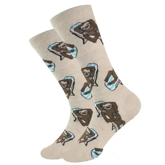 Step out in style and make a statement with our Sloth Chilling Socks - available in size EUR 35-44. Crafted from polyester and cotton, these socks not only offer supreme comfort but also boast a beautiful and vibrant design. The perfect gift for someone special or a treat for yourself, order your pair now! www.moralepatches.com.au