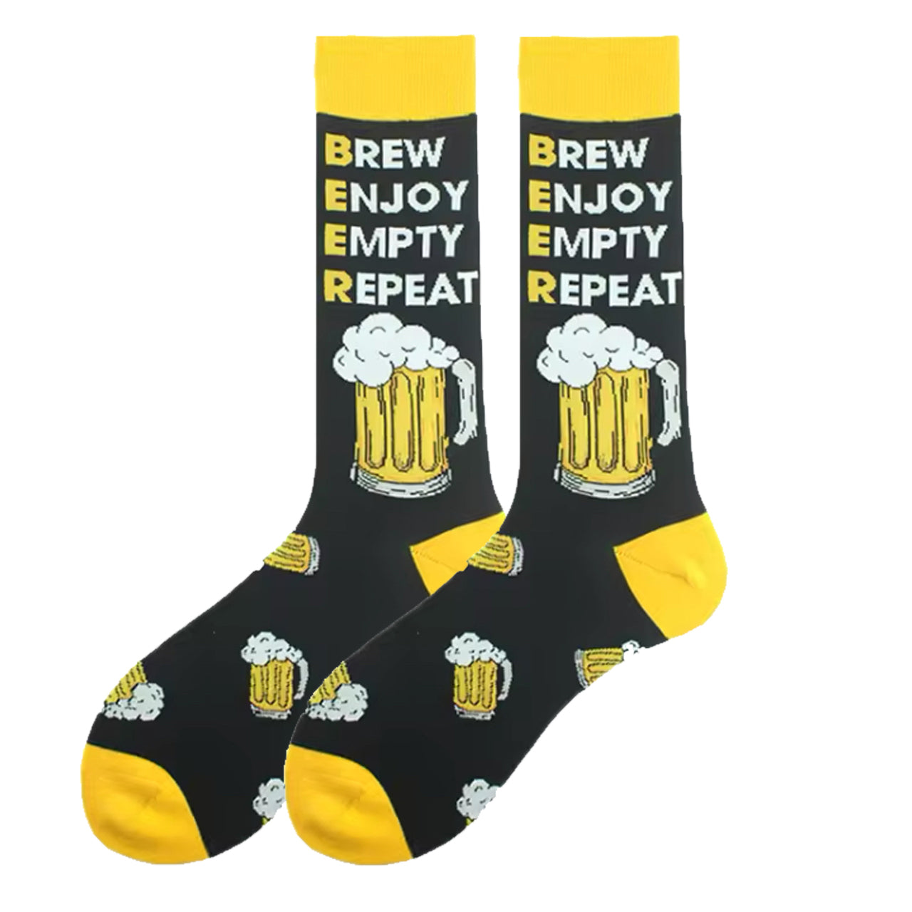 Step out in style and make a statement with our Brew Enjoy Empty Repeat Socks - available in size EUR 35-44. Crafted from polyester and cotton, these socks not only offer supreme comfort but also boast a beautiful and vibrant design. The perfect gift for someone special or a treat for yourself, order your pair now! www.moralepatches.com.au