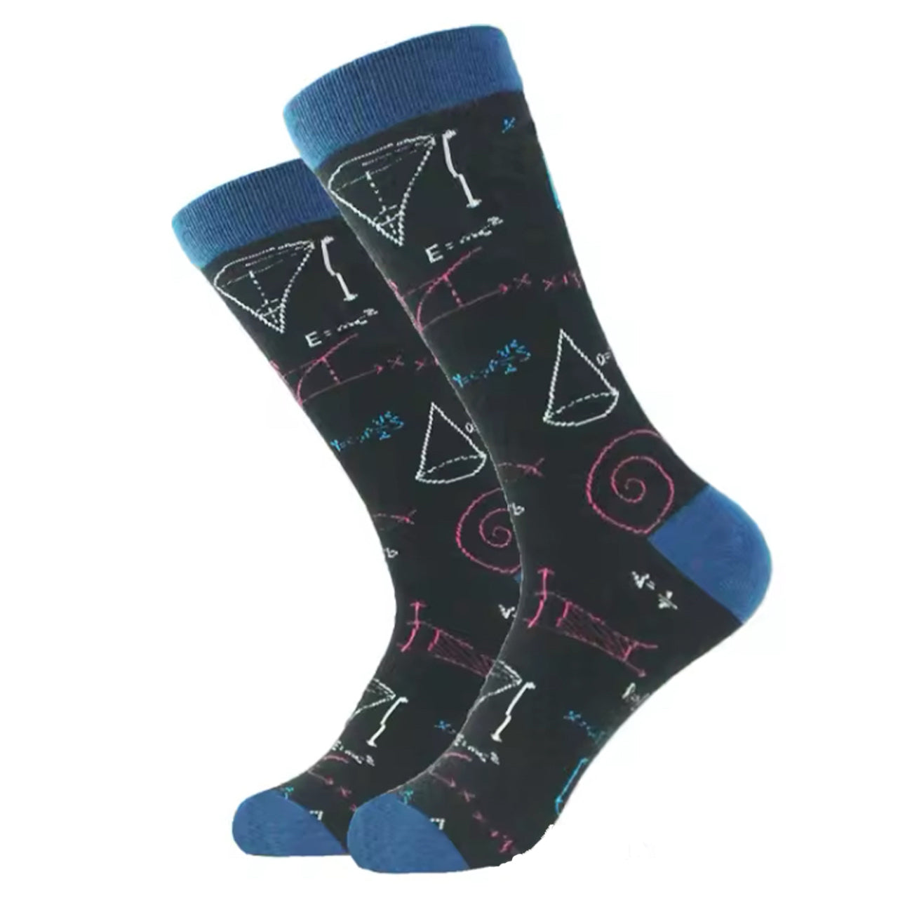 Step out in style and make a statement with our Math Blue &amp; Black Socks - available in size EUR 35-44. Crafted from polyester and cotton, these socks not only offer supreme comfort but also boast a beautiful and vibrant design. The perfect gift for someone special or a treat for yourself, order your pair now! www.moralepatches.com.au