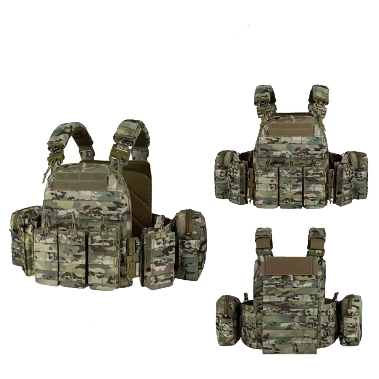 The Stealth Ops Quick Release Assault Vest in Multicam combines durability and functionality. Made with 1000D waterproof oxford cloth, this versatile MOLLE vest is perfect for outdoor activities www.moralepatches.com.au