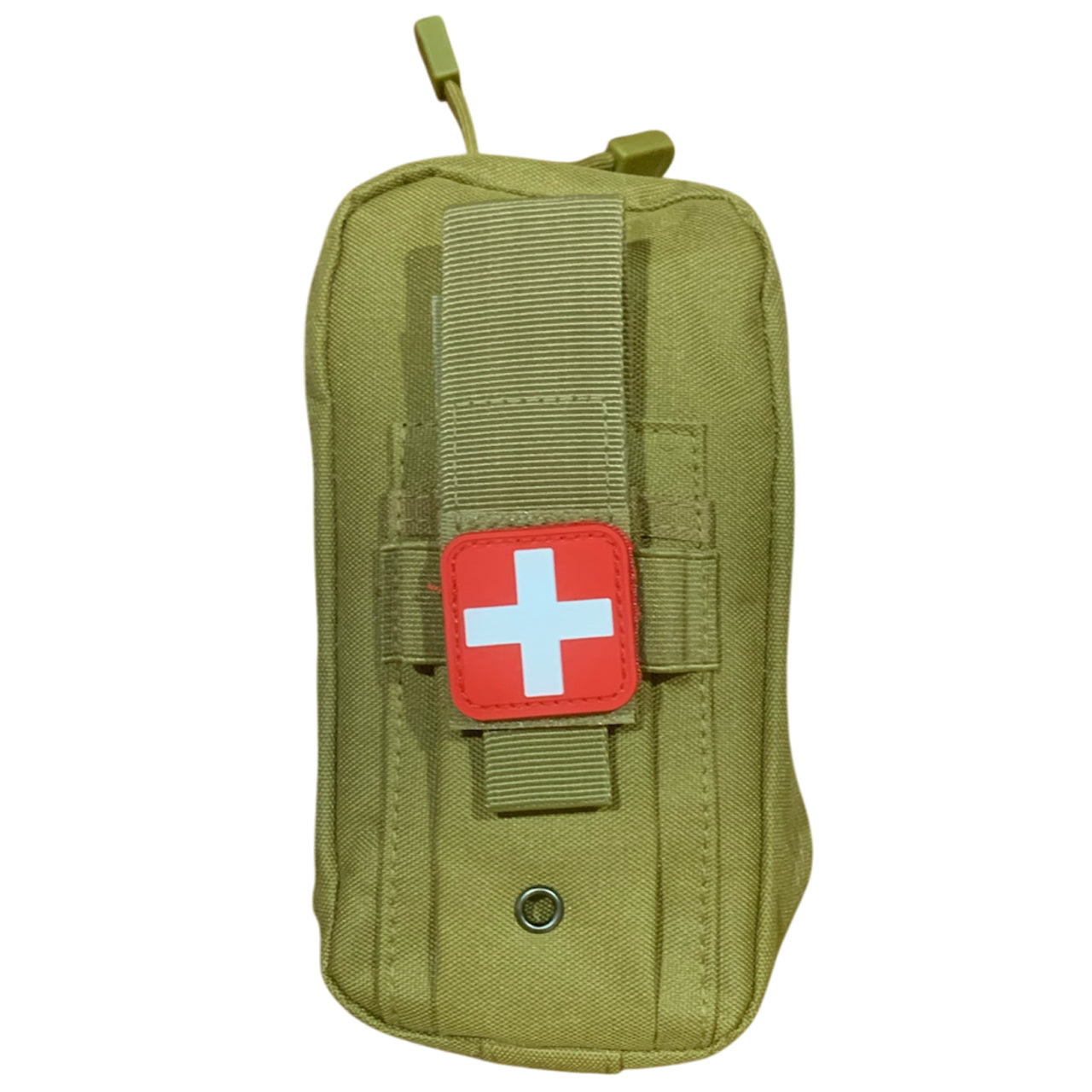 The Snake Bite Kit provides emergency treatment for one person in case of a snake or spider bite. It contains:
3 Heavy Standard Crepe Bandages. 
Gauze Swab 7.5cm
Thermal Blanket,
Venomous Bite Guide. 
Coyote Combat Pouch 20x9x7cm
Red and white medic morale patch pvc www.moralepatches.com.au