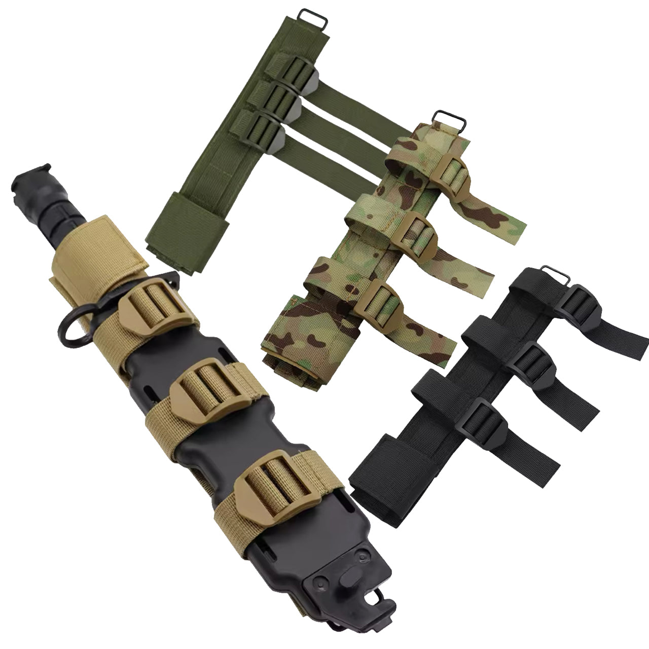 Elevate your backpack's functionality with our knife MOLLE attachment, designed to securely attach larger knives with scabbards. A must-have for any survival gear, this attachment measures 26cm long and can accommodate the majority of larger knives. www.moralepatches.com.au