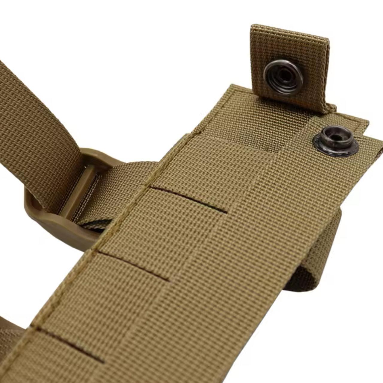 Elevate your backpack's functionality with our knife MOLLE attachment, designed to securely attach larger knives with scabbards. A must-have for any survival gear, this attachment measures 26cm long and can accommodate the majority of larger knives. www.moralepatches.com.au