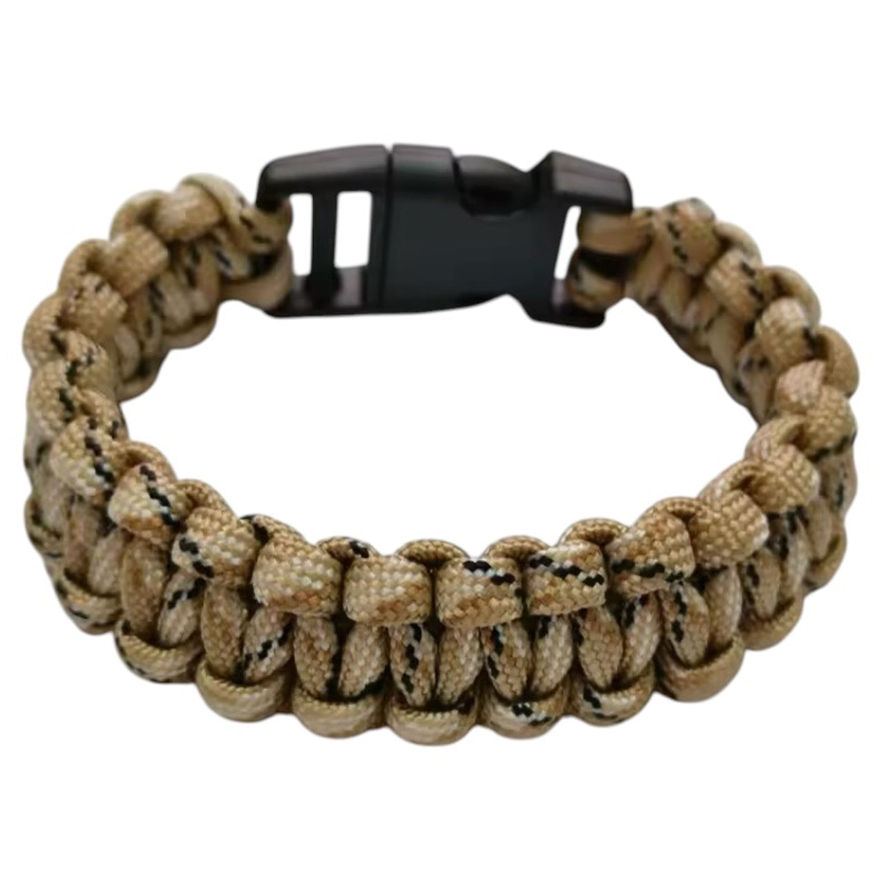 Experience the ultimate in survival gear with the Elite Tactical Paracord Survival Bracelet in 22cm Desert Camo. This durable and versatile bracelet is an essential accessory for any outdoor enthusiast, providing peace of mind and powerful functionality in one stylish package. Don't leave home without it! www.moralepatches.com.au