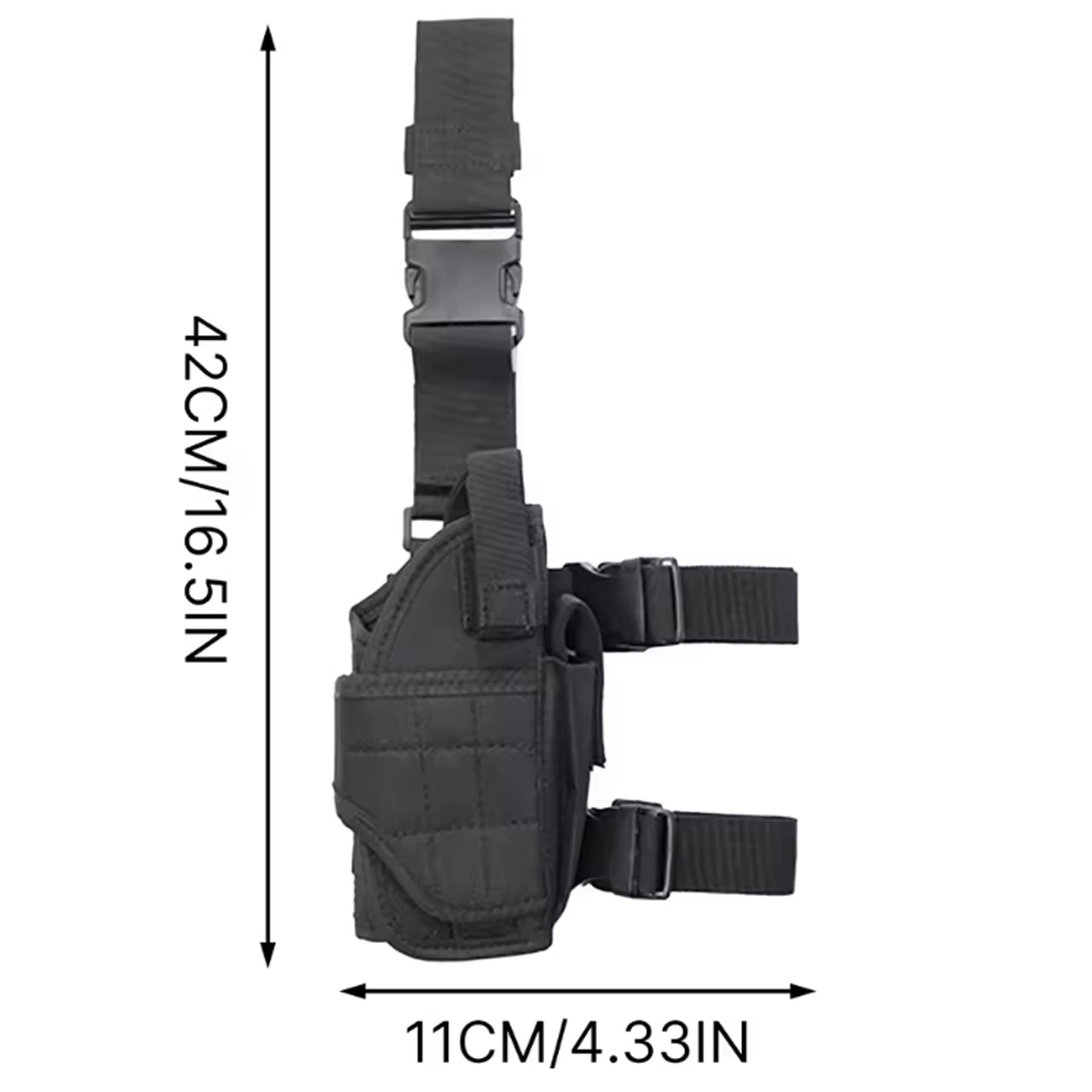 Adjustable Drop Leg Tactical Holster has been designed to fit the needs of any tactical, public safety, or military professional. The fully adjustable thigh holster will fit most full-frame semi-automatic pistols. www.moralepatches.com.au