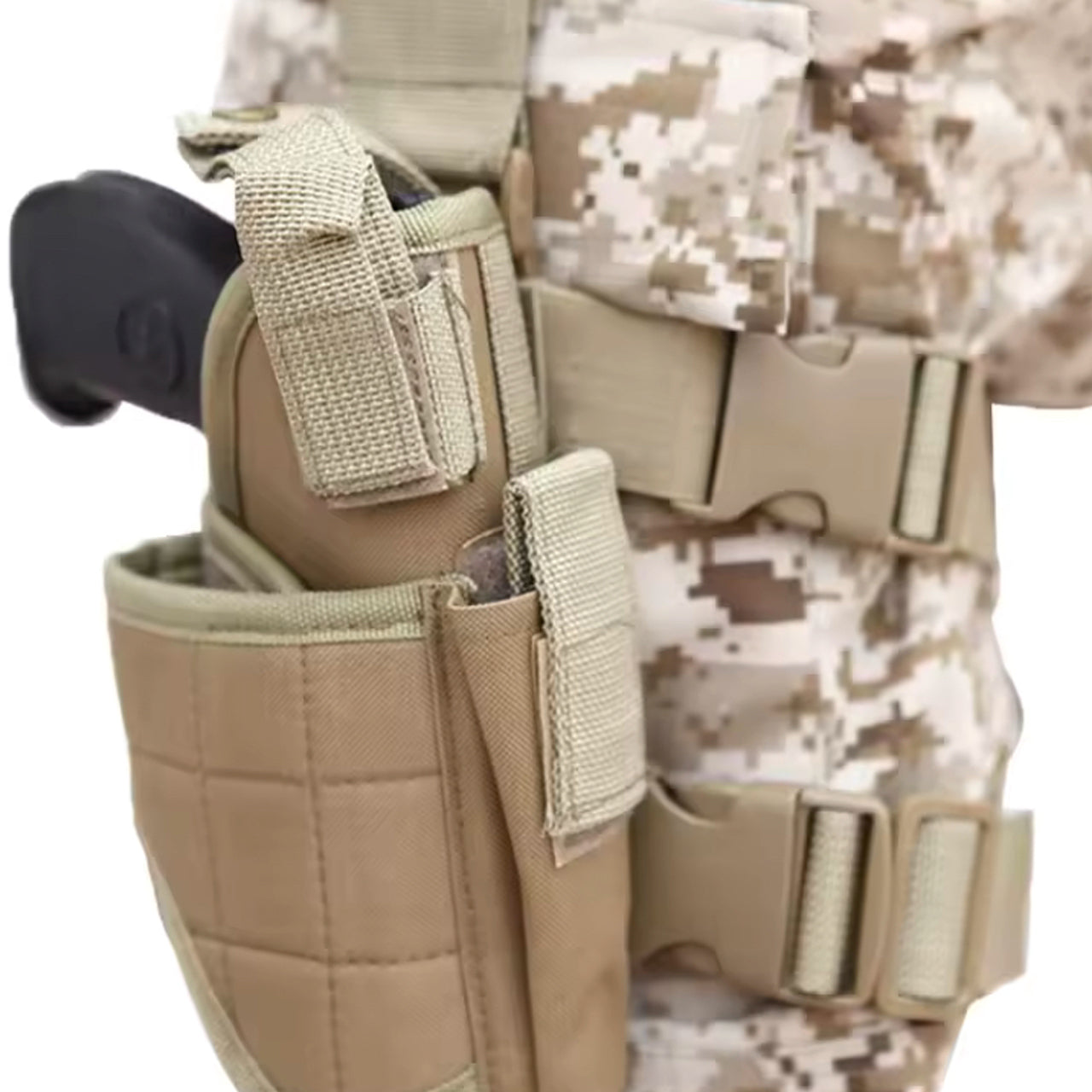 Adjustable Drop Leg Tactical Holster has been designed to fit the needs of any tactical, public safety, or military professional. The fully adjustable thigh holster will fit most full-frame semi-automatic pistols. www.moralepatches.com.au