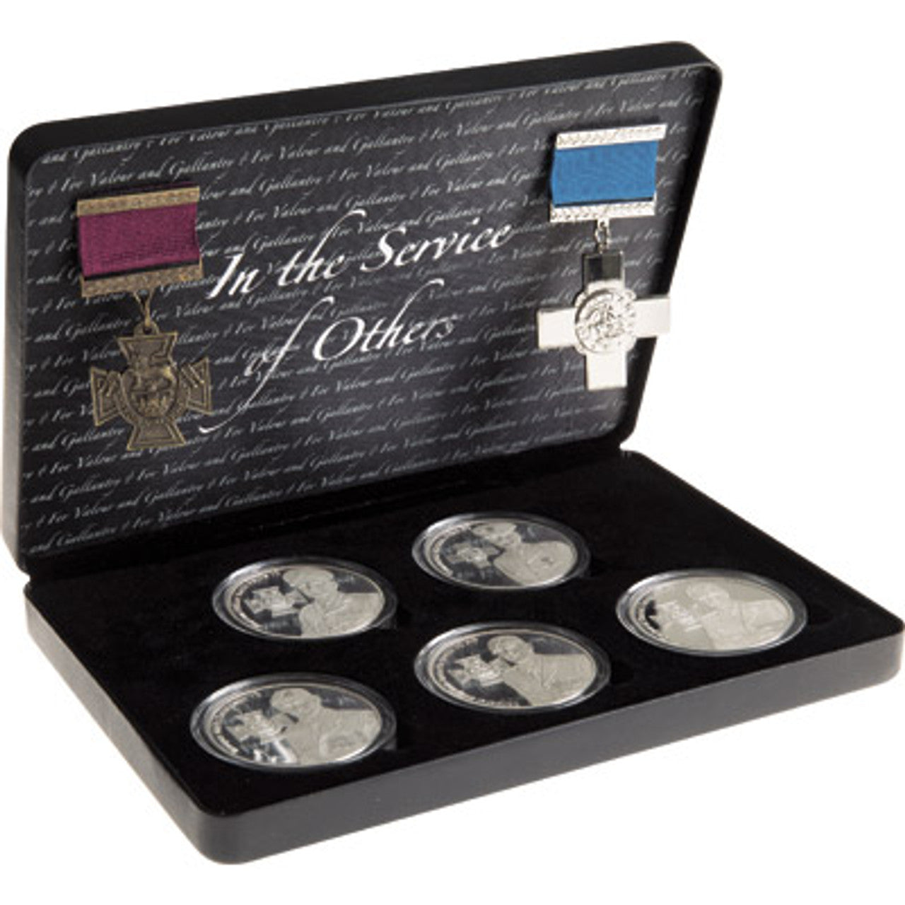 The Unique In the Service of Others VC-GC Limited Edition Proof Medallion Set from the Military Shop is the perfect gift for anyone interested in military history. This special collection represents the world's first release of a Victoria Cross and George Cross medallion series to include the images of the living recipients. www.moralepatches.com.au