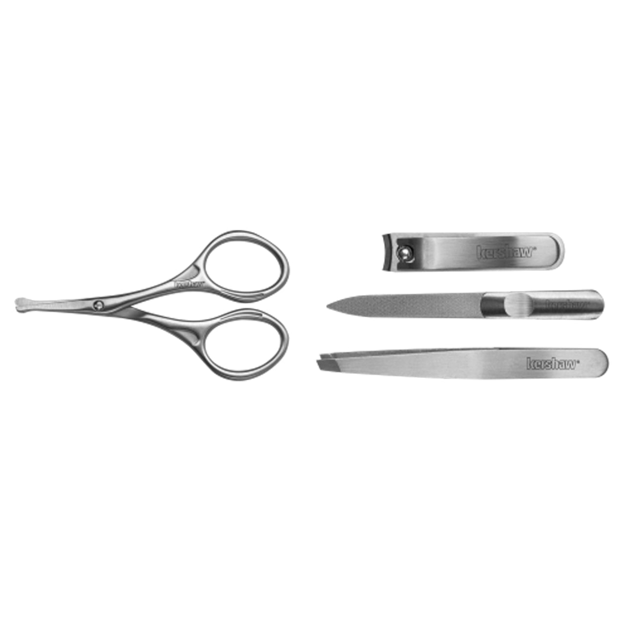 Keep it neat and trim with the Kershaw Manicure Kit. Everything fits conveniently in a metal-trimmed case so it’s easy to take along when traveling. The set includes 4 stainless steel tools www.moralepatches.com.au