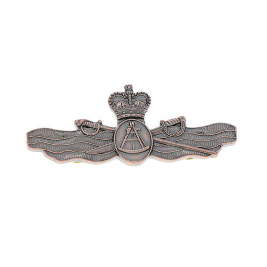 Secure the Maritime Geospatial Officer Brass Badge in the perfect, large size! Complete with two butterfly clutch pins, your badge is waiting to be worn with pride. Show off your achievements with a sense of style!  www.moralepatches.com.au