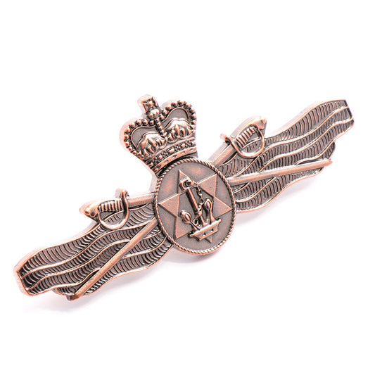 Discover the impressive Maritime Logistics Officer Brass Badge, now available in a large size! Adorned with two butterfly clutch pins for convenience, this stunning badge is just the right size for your wardrobe - get it now! www.moralepatches.com.au