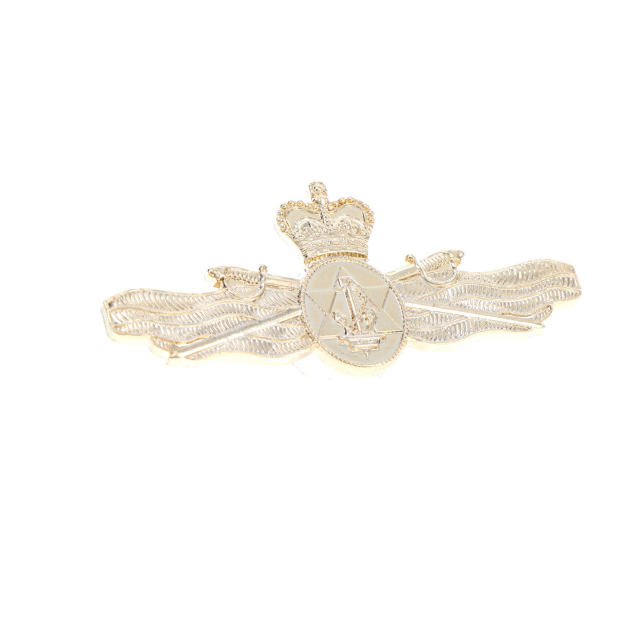 Be sure to stand out with the Maritime Logistics Officer Gold Badge - available in a large size for maximum visibility. This stylish badge comes with two butterfly clutch pins, so you can easily and securely attach it to your attire. Get ready to flaunt your style! www.moralepatches.com.au