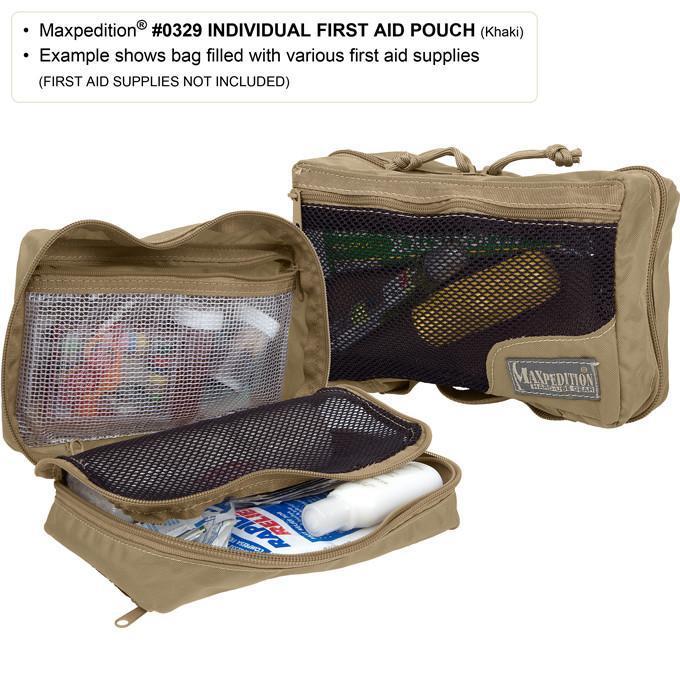 Lightweight individual soldier combat first aid kit pouch Also excellent for organizing computer cables or toiletries Clamshell opening main compartment Internal mesh and see-thru plastic organizers External zippered mesh pocket Integral carry handle MOLLE compatible www.moralepatches.com.au