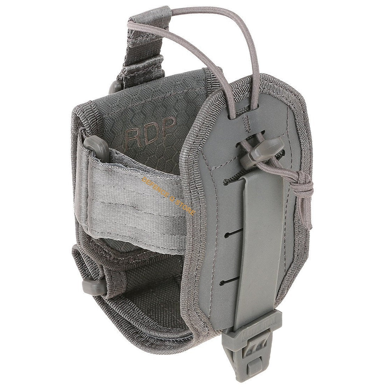 The RDP Radio Pouch has adjustable side and bottom hook &amp; loop straps to fit a wide range of radio sizes. An adjustable top bungee retention with durable buckle keeps the radio secure. www.moralepatches.com.au