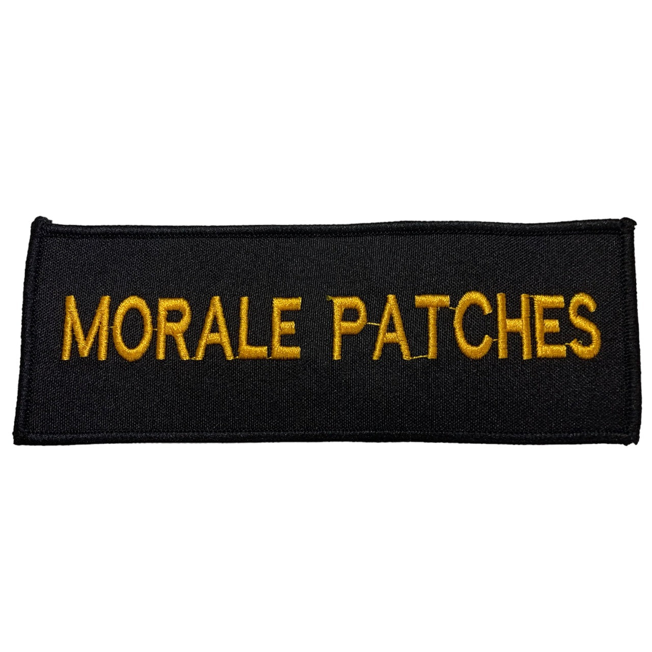 Enhance your uniform with a sleek and professional touch, thanks to our Custom Embroidered RAN &amp; Navy Cadets Name Tag. Featuring striking gold lettering on a bold black background with a convenient plain or velcro backing, these tags are meticulously crafted in 145mmx 55mm size and come in elegant Upper Case font by default. Elevate your style and represent your unit with pride! www.moralepatches.com.au