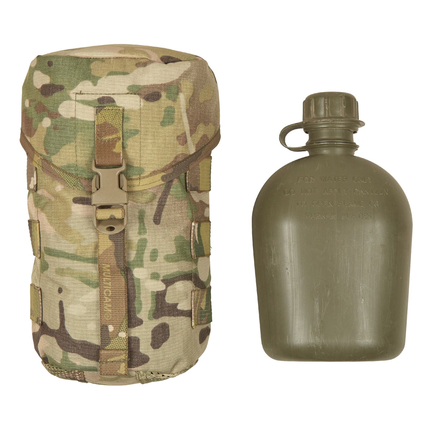 The Platatac Large Accessories Water Utility Pouch (WUP) is a lightweight, MOLLE-compatible utility pouch designed to securely hold a canteen, 1 Litre Flask, a 1L Nalgene bottle with cup, or similar-sized water containers and additional gear. www.moralepatches.com.au