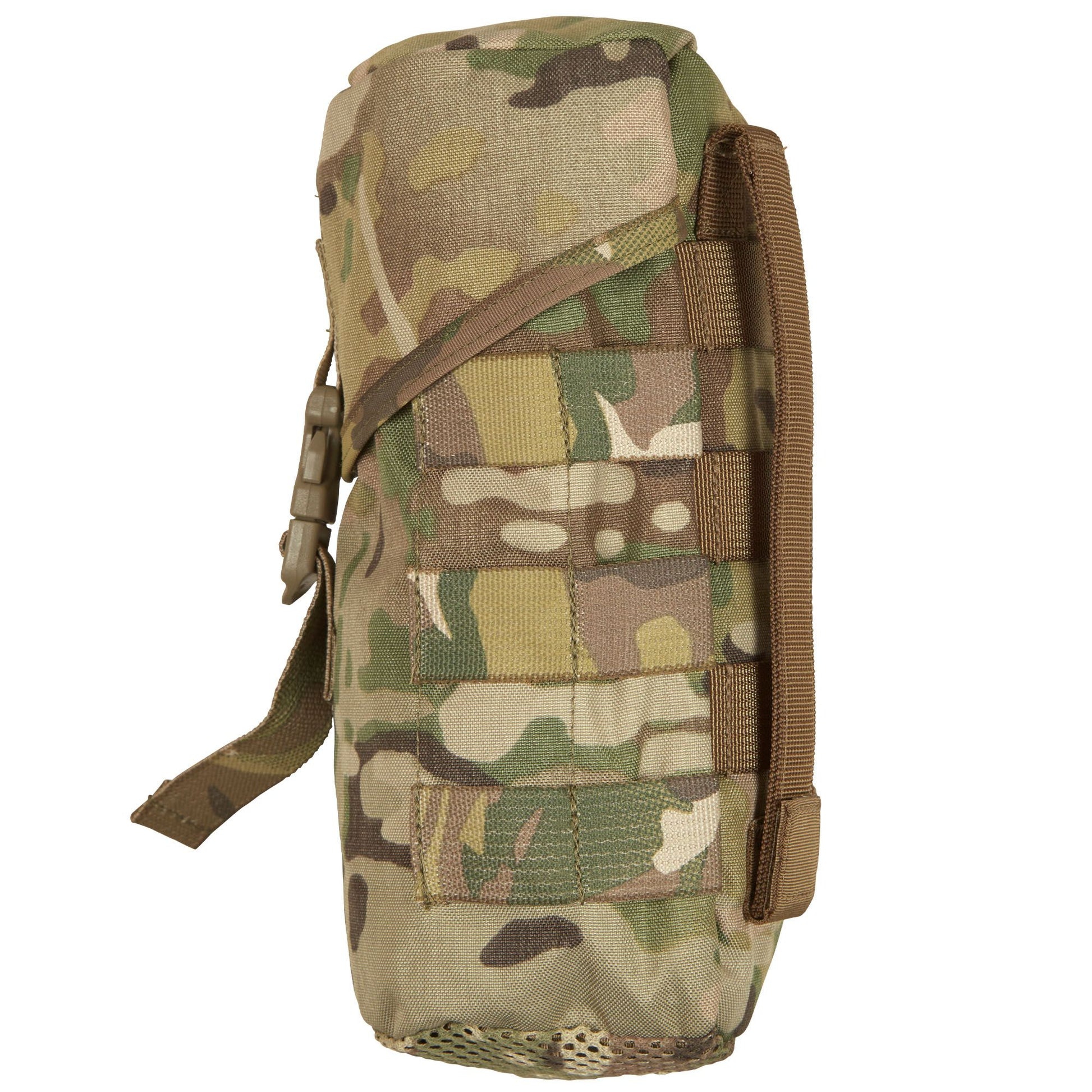 The Platatac Large Accessories Water Utility Pouch (WUP) is a lightweight, MOLLE-compatible utility pouch designed to securely hold a canteen, 1 Litre Flask, a 1L Nalgene bottle with cup, or similar-sized water containers and additional gear. www.moralepatches.com.au