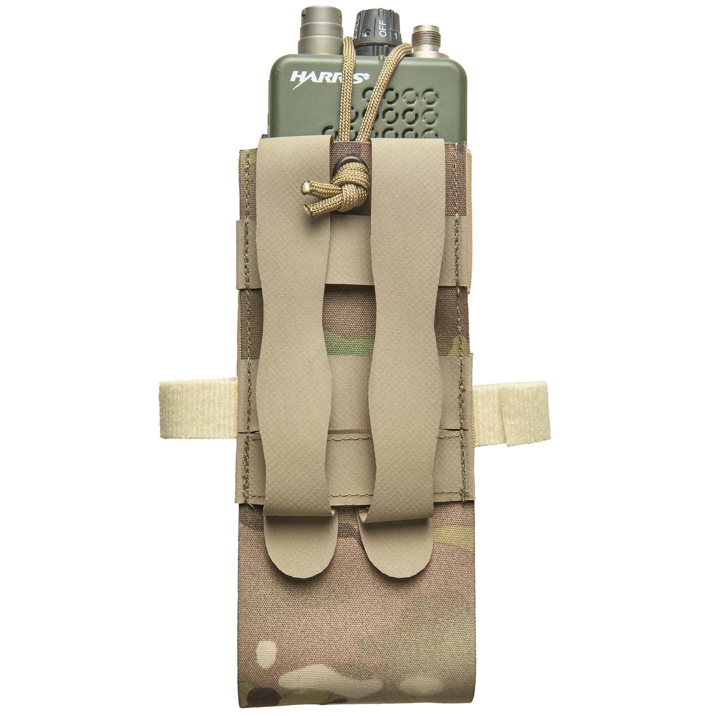 This pouch has been designed securely hold AN/PRC-152 Multiband Handheld Radio with or without GPS module. The pouch can be adjusted in height for when the user is operating with a battery splitter. www.moralepatches.com.au