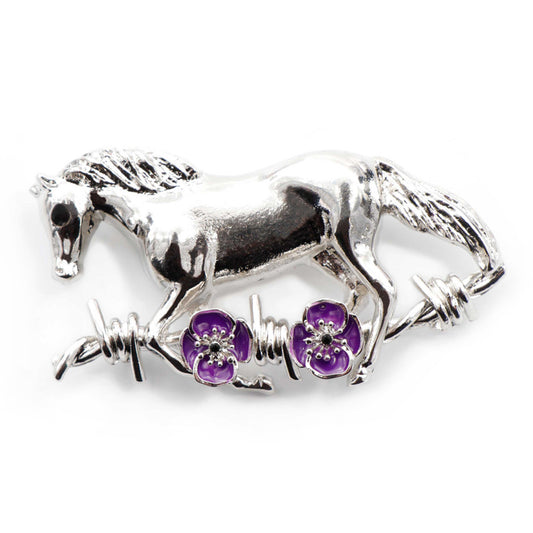 The Honour these brave animals who carry us to conflict without complaint. This stunning horse and purply poppy brooch are the perfect way to remember and honour our loyal companions in war. www.moralepatches.com.au