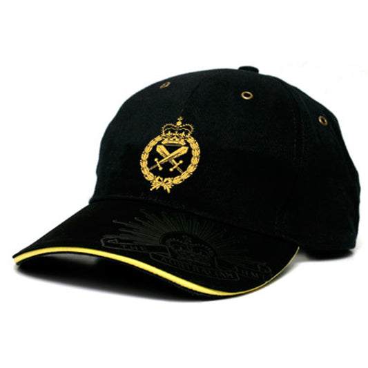 This heavy brushed cotton cap from the Royal Australian Corps of Military Police (RACMP) is a stylish, practical piece with the RACMP crest embroidered on the front and the renowned Rising Sun Badge embossed on the peak and engraved on the strap buckle. www.moralepatches.com.au