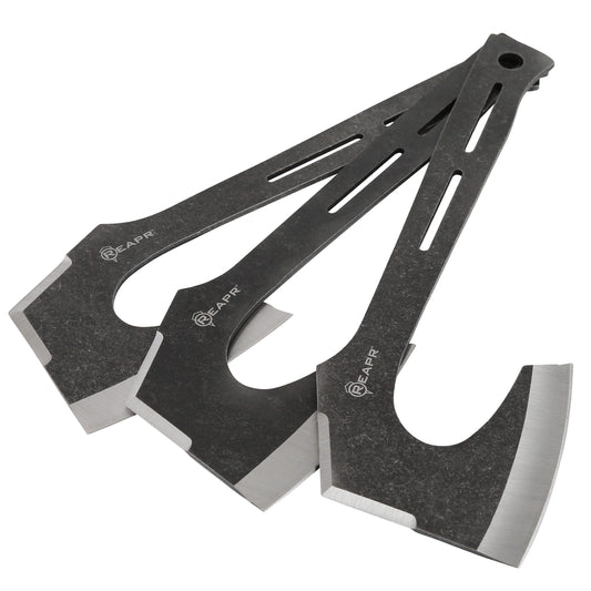 Find your perfect set of throwers in the Chuk 3 Piece Axe Set. Lightweight and ready to fly, the 3-5/8” stonewashed finished blade is perfectly balanced. These Axes are a great recreational tool for camping, parties, barbecues and more. www.moralepatches.com.au