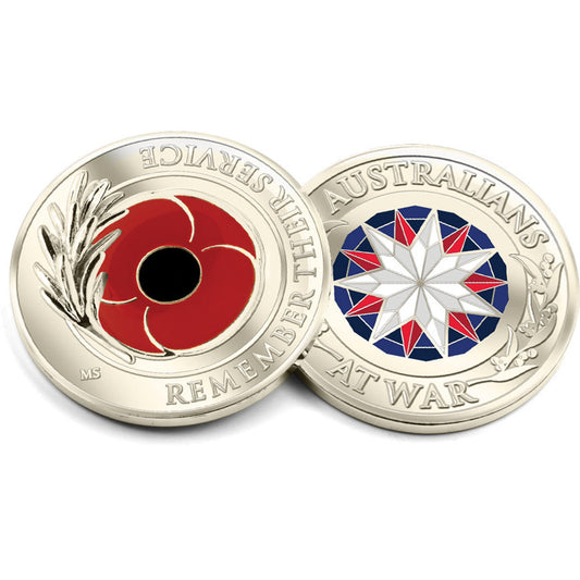 Add this unique silver penny to your collection and honour the service of all those who have served. This beautifully patterned penny features a vibrant red poppy and silver rosemary sprig, symbolizing remembrance and gratitude. www.moralepatches.com.au