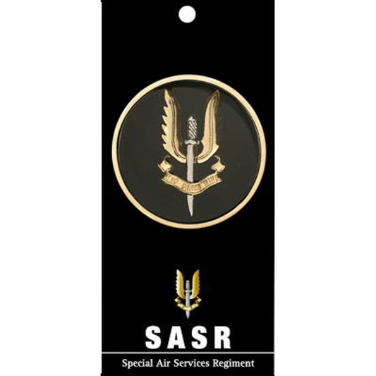 Behold the Special Air Service Regiment (SASR) medallion! This 48mm gem features a vibrant full-colour enamel design that is sure to spark conversation at every turn. Show off its beauty or gift it, and be the pride of any gathering. www.moralepatches.com.au