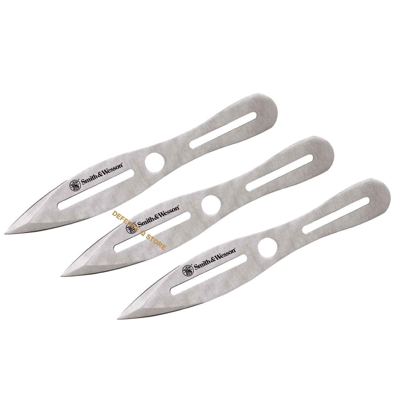 Elevate your throwing game with this set of three 10" throwing knives, crafted from one-piece 2Cr13 stainless steel for unparalleled durability and accuracy. The sharpened tip and unique drilled hole and slot design make these knives a must-have for any sharpshooter. Keep them conveniently and stylishly stored with the included embroidered black nylon belt sheath. www.moralepatches.com.au