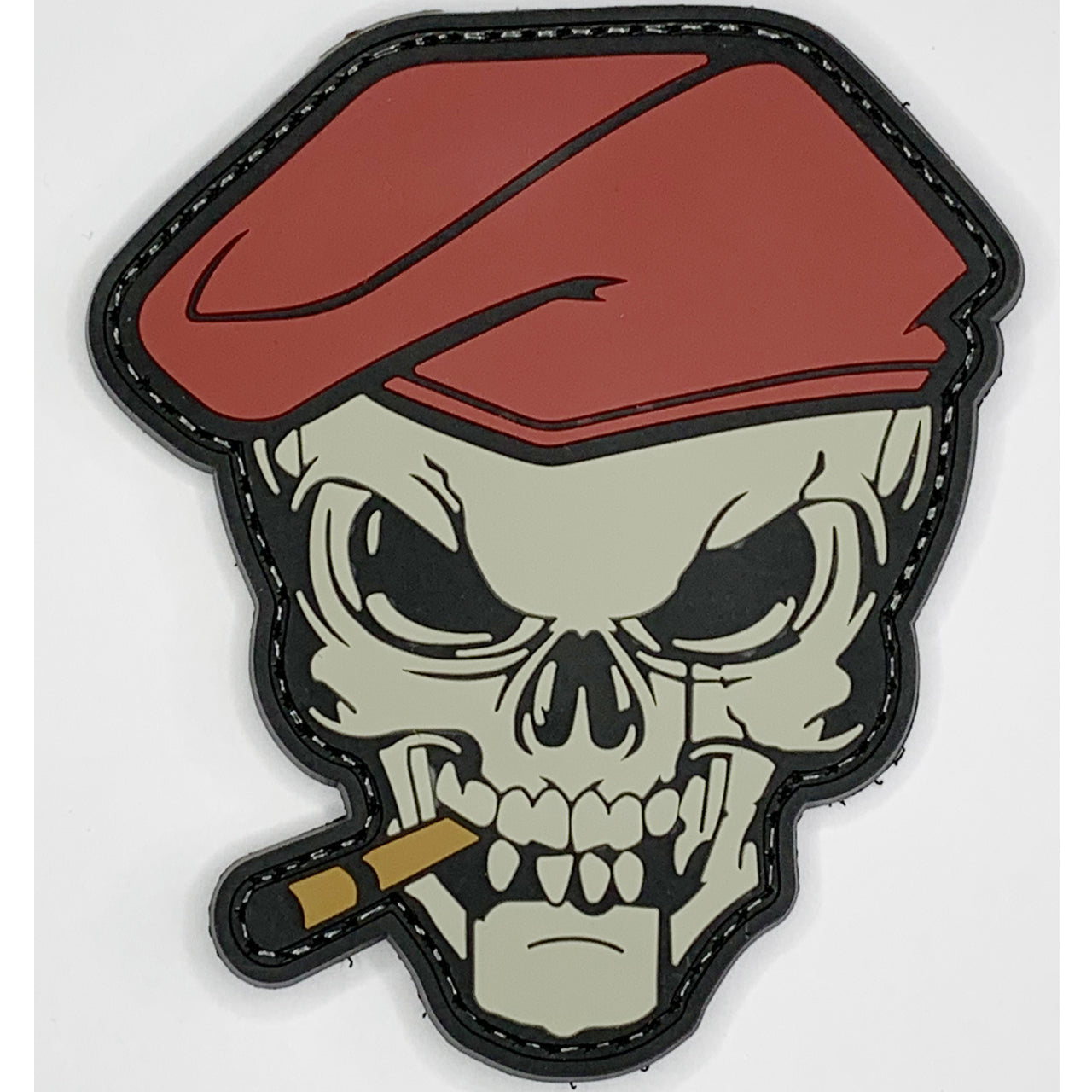 Smoking Skull PVC Patch, Velcro backed Badge. Great for attaching to your field gear, jackets, shirts, pants, jeans, hats or even create your own patch board. www.moralepatches.com.au