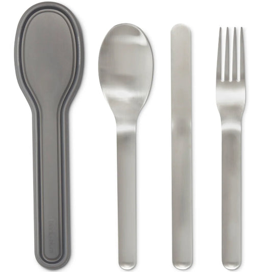 This nesting cutlery set includes a knife, spoon, and fork that are not only comfortable to hold, but also conveniently nest into a protective case for effortless transportation. www.moralepatches.com.au