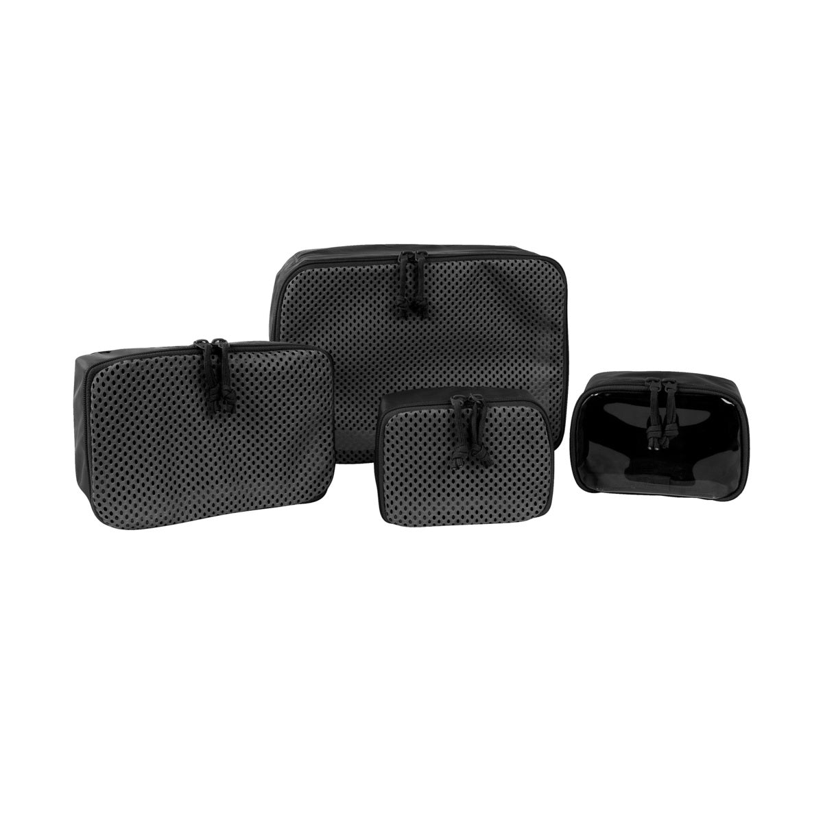 Set consists of: 2 pouches S: 15 x 11 x 6cm, 50g / 1 pouch M: 22 x 15 x 7cm, 65g / 1 pouch L (for compression): 30 x 22 x 15cm, 125g Weight: 290g (set) Material: 200 den Polyester PU,&nbsp;150 den Polyester Mesh www.moralepatches.com.au