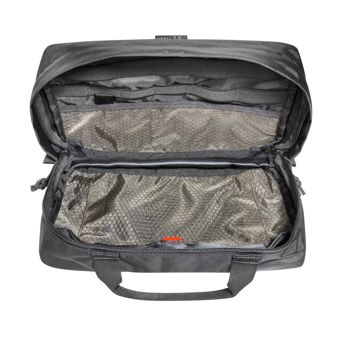 The TT Multipurpose Pouch VL can be attached to modular backpacks using the large, coverable hook-and-loop areas on the outside. On the inside it features mesh pockets, loops and an organizer. www.moralepatches.com.au