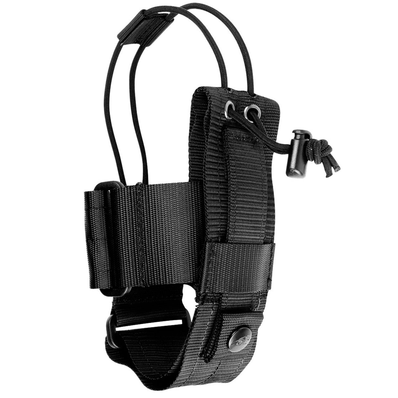 Size-adjustable holster for all kinds of radios. Size-adjustable strap loops For devices with the dimensions: Width min. 5 - max. 9 cm / Depth min. 3 - max. 5 cm / Length min. 14 - max. 26 cm MOLLE snap button system Needs one MOLLE loop www.moralepatches.com.au