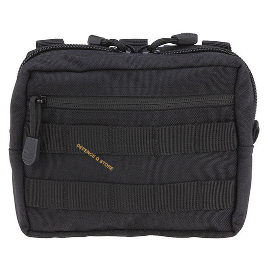 Organize your gear easily with the Wide Accessory Pouch MKIII Black. Elastic loops within provide quick access to essential items, and the front MOLLE panel allows you to attach additional pouches as needed. Plus, keep everything in its place with the front zippered section for ultimate organization and storage capacity. www.moralepatches.com.au