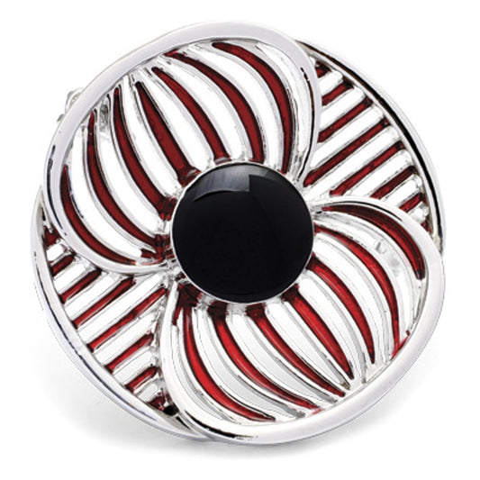 This fashionable stylised poppy-brooch is a timeless piece that will add a touch of elegance to any outfit. The rich red and black enamel over silver gives it a sophisticated and stylish look. Whether you're dressing up for a special occasion or adding a touch of glamour to your everyday attire, this brooch is the perfect accessory. www.moralepatches.com.au