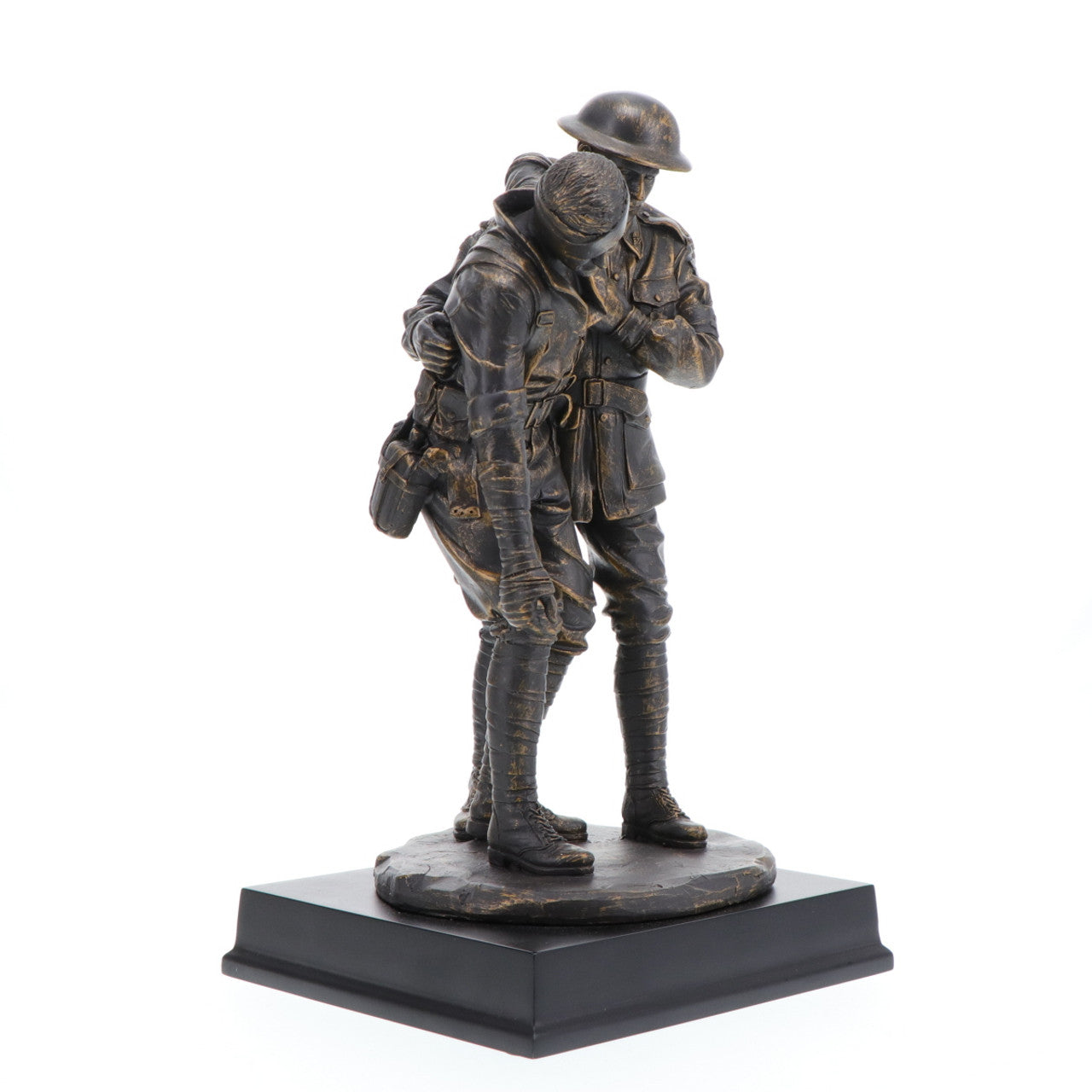 This evocative 300mm tall mounted limited edition cold cast bronze figurine pays tribute to the bravery and sacrifice of the Australian Imperial Force during the Great War 1914-1918. It serves as a poignant reminder of the immense toll the war took on Australia, with over 330,000 soldiers serving overseas and more than 62,000 losing their lives. www.moralepatches.com.au