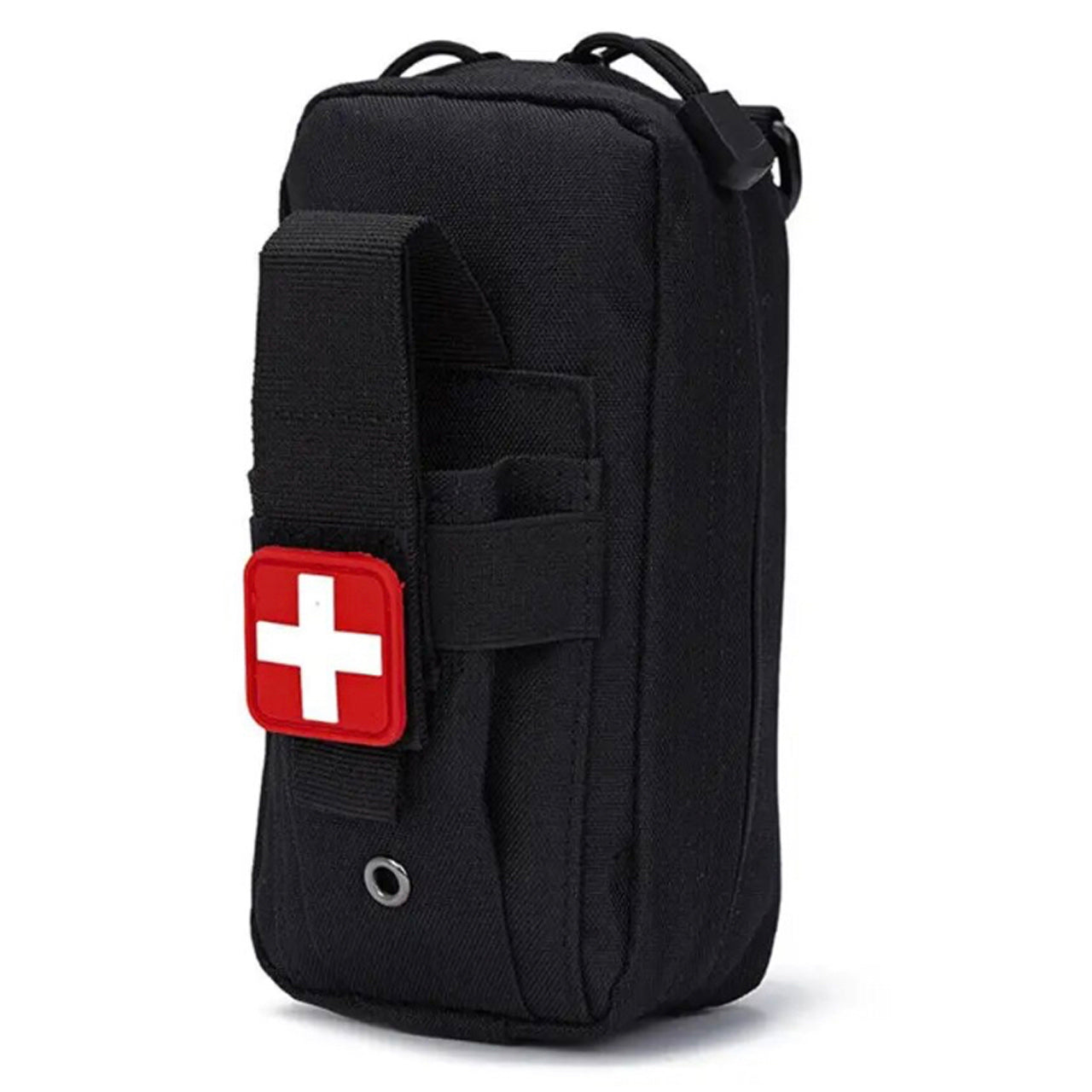 Compact Emergency kit pouch with lots of uses, carry your tourniquet, multitool or torch in the front pocket. Add your essential items in the main compartment from bandages to rations. Attach to your gear with x2 MOLLE straps to suit your needs but don't forget this essential pouch in the field. www.moralepatches.com.au