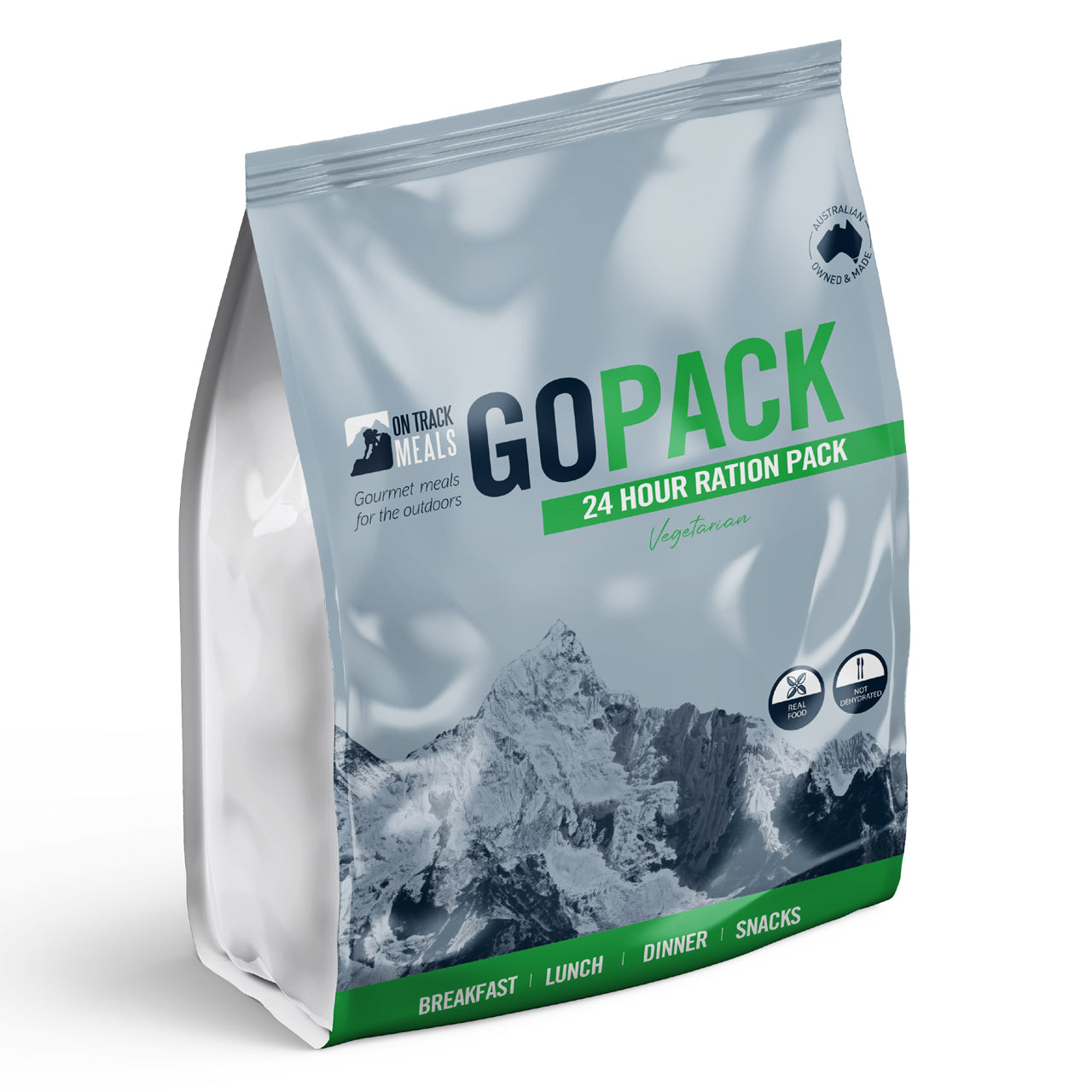 The Go Pack has breakfast, lunch, dinner and snacks, as well as hot drinks, hydration and cutlery. We've also thrown in 2 of our flameless heater bags, in case you don't have the chance to boil water. www.moralepatches.com.au