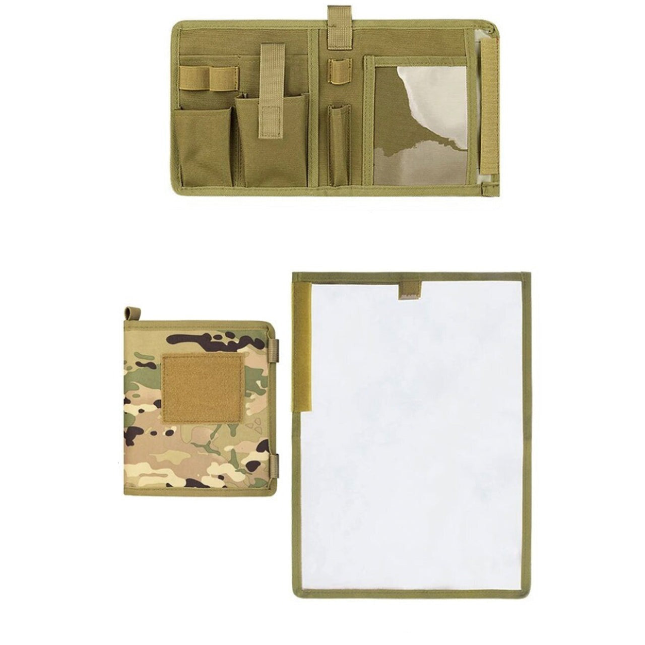 Discover this deluxe field administration case boasting features like a removable map protector, full-length rear document pocket, and storage for your maps, compass, and other admin tools. www.moralepatches.com.au notebook cover broken down into map, folded and open