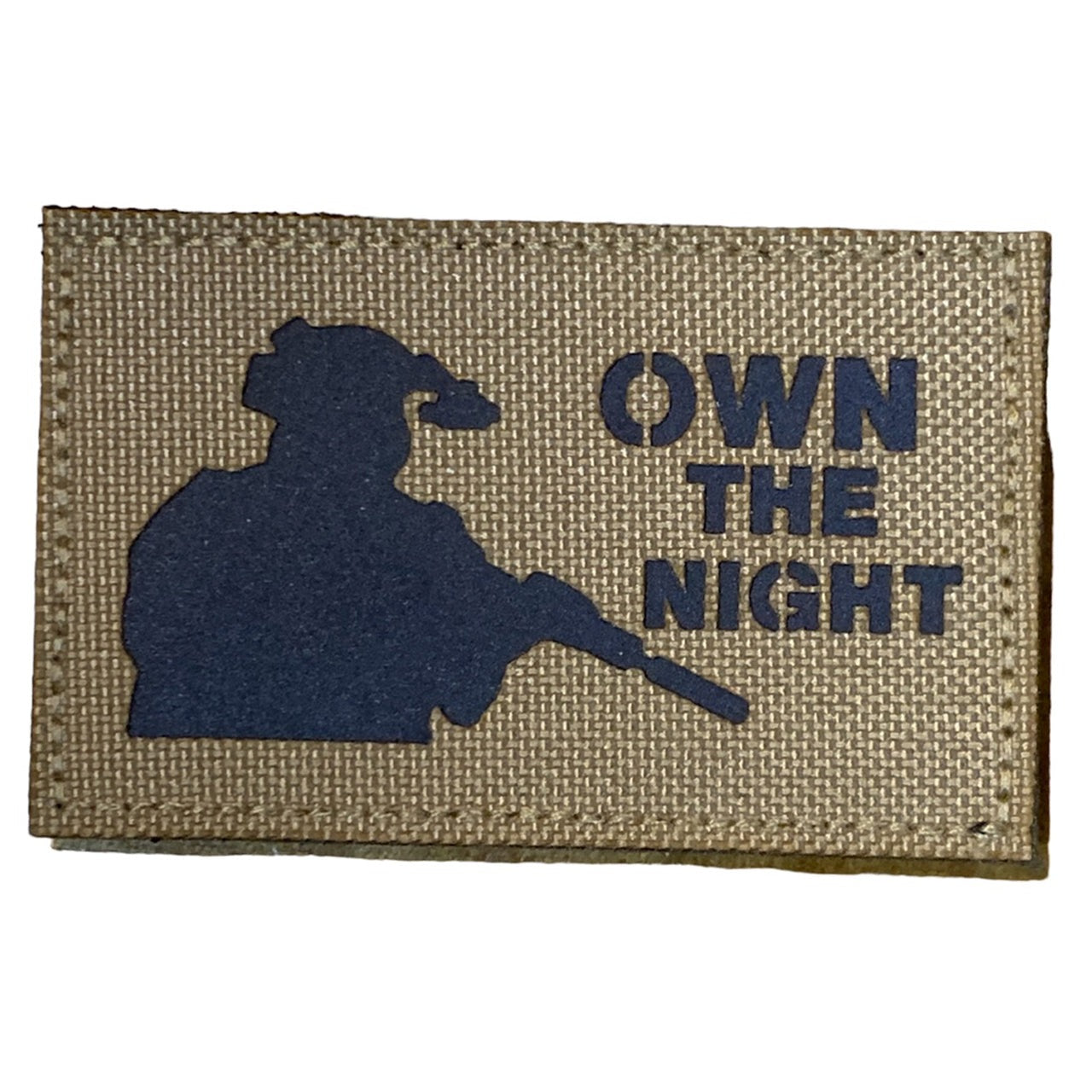 Own The Night Laser Cut Tan Patch Hook & Loop.   Size: 8x5cm  HOOK AND LOOP BACKED PATCH(BOTH PROVIDED) www.moralepatches.com.au