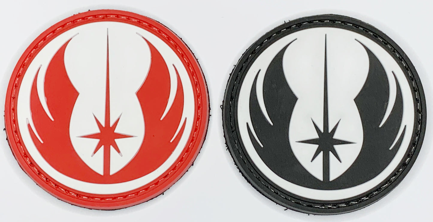 Jedi Order PVC Patch, Velcro backed Badge. Great for attaching to your field gear, jackets, shirts, pants, jeans, hats or even create your own patch board.  Size: 6cm
