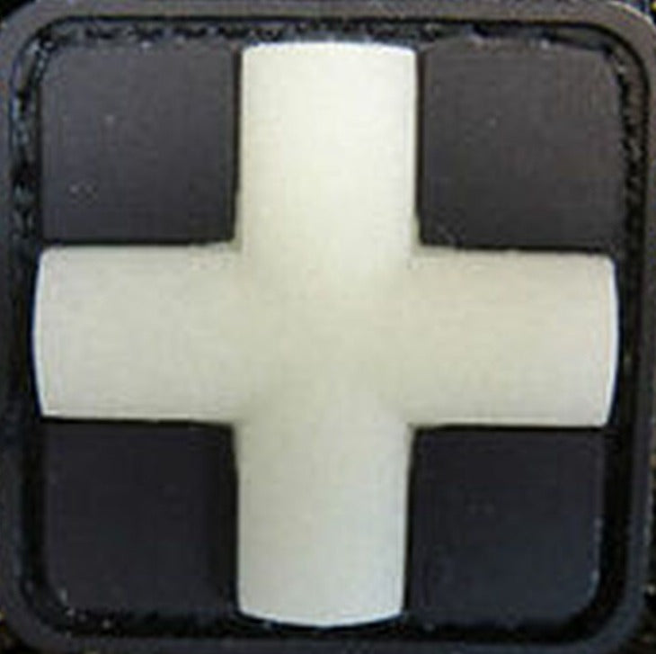 Glow 3D Red Cross Medic PVC Patch, Velcro backed Badge. Great for attaching to your field gear, jackets, shirts, pants, jeans, hats or even create your own patch board.  Size: 3x3cm  moralepatches.com.au