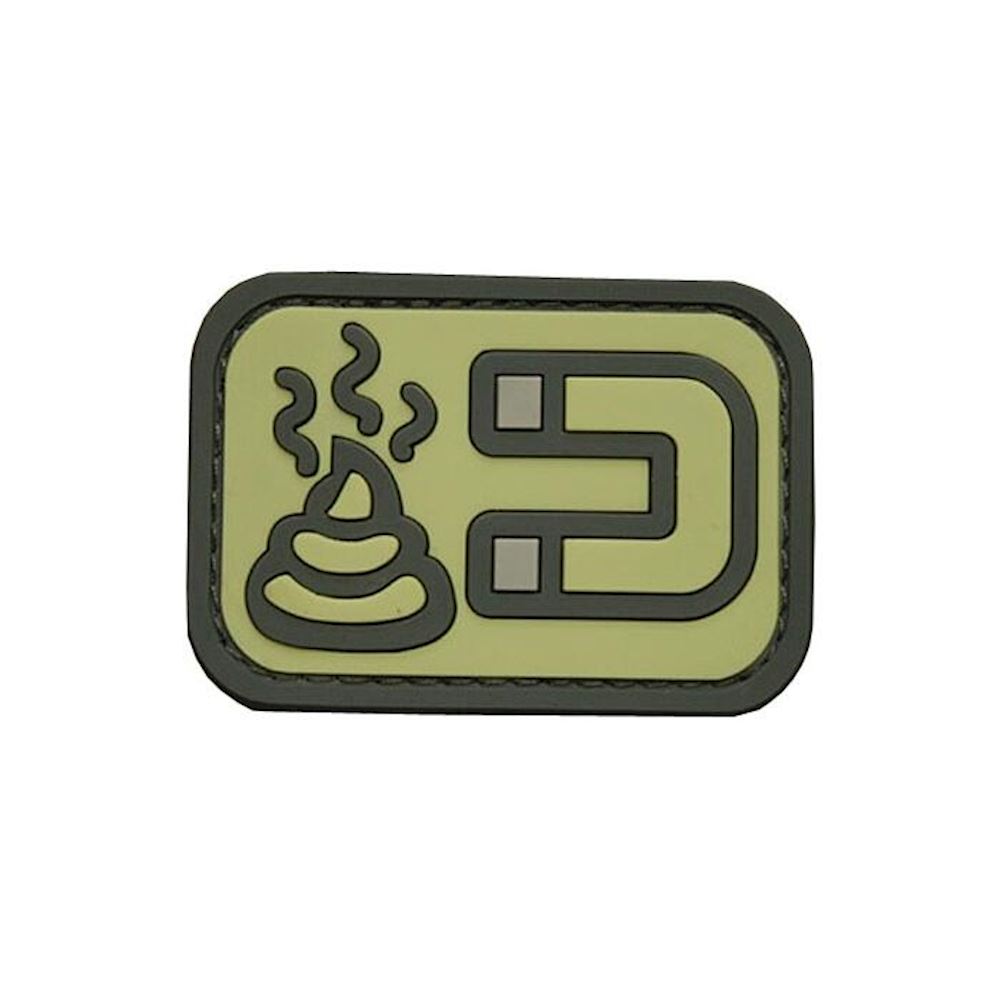 Shitmagnet PVC Patch, Velcro backed Badge. Great for attaching to your field gear, jackets, shirts, pants, jeans, hats or even create your own patch board.  Size: 5x3.3cm