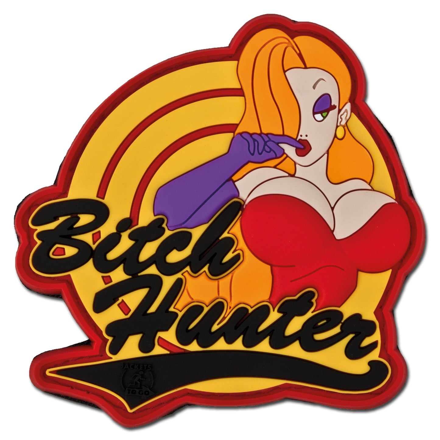 3D Bitch Hunter PVC Patch, Velcro backed Badge. Great for attaching to your field gear, jackets, shirts, pants, jeans, hats or even create your own patch board.  Size: 7.8x7.66cm