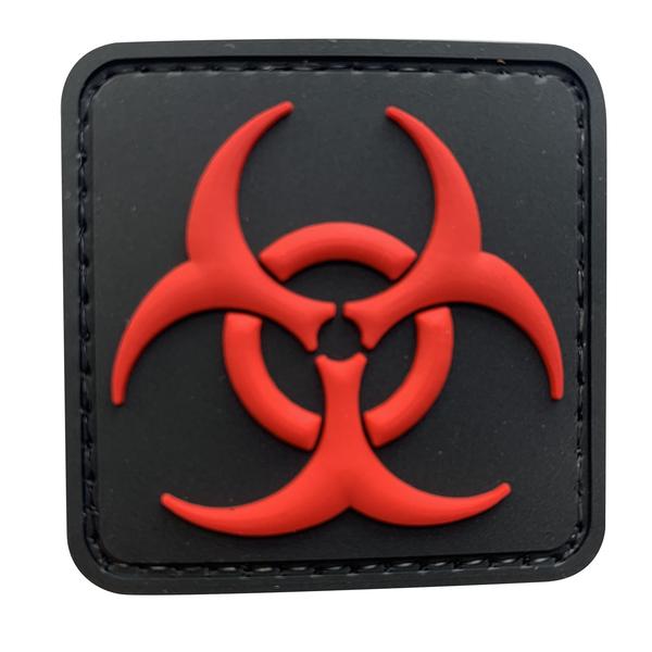 Biohazard Square PVC Patch Black and Red