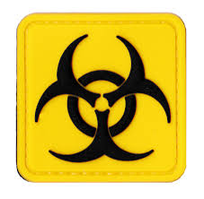 Biohazard Square PVC Patch Yellow and Black