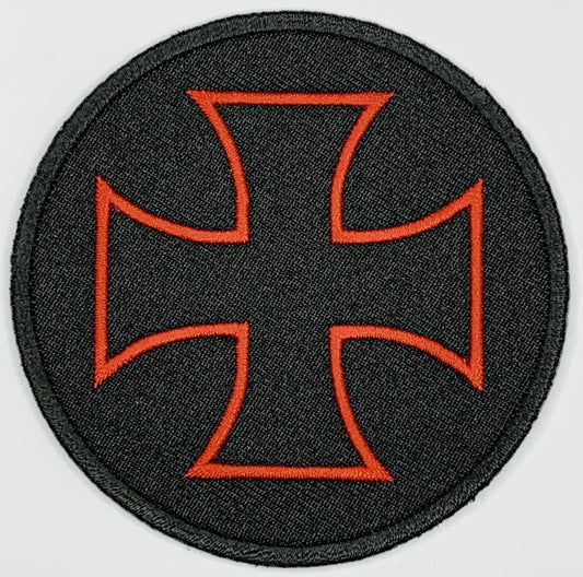 Iron Cross Red and Black Iron On Patch. Great for attaching to your jackets, shirts, pants, jeans, hats.  Size: 7.62cm