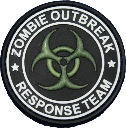 Zombie Outbreak Response Team Biohazard PVC Patch Glow, Velcro backed Badge. Great for attaching to your field gear, jackets, shirts, pants, jeans, hats or even create your own patch board.  Size: 6cm  moralepatches.com.au