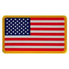 US Flag Forward PVC Patch Velcro backed Armband Army Combat Badge Full Colour. Great for attaching to your field gear, jackets, shirts, pants, jeans, hats or even create your own patch board. Size: 8.5x5cm