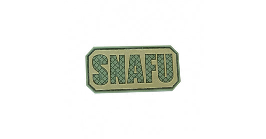 SNAFU PVC Patch Green, Velcro backed Badge. Great for attaching to your field gear, jackets, shirts, pants, jeans, hats or even create your own patch board.  Size: 5x2.5cm