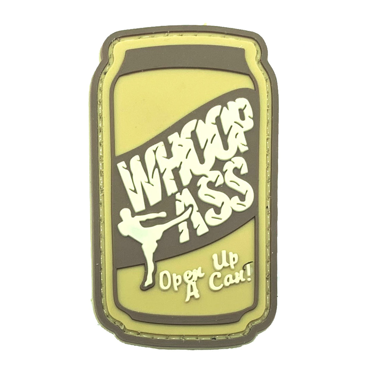 Open A Can Of Whoop Ass PVC Patch, Velcro backed Badge. Great for attaching to your field gear, jackets, shirts, pants, jeans, hats or even create your own patch board.  Size: 7x4cm